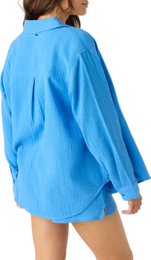 Leni Oversize Cotton Gauze Button-Up Shirt