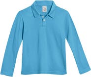 CITY THREADS Baby Boys 100% Cotton Knit Jersey 2-Button Long Sleeve Polo