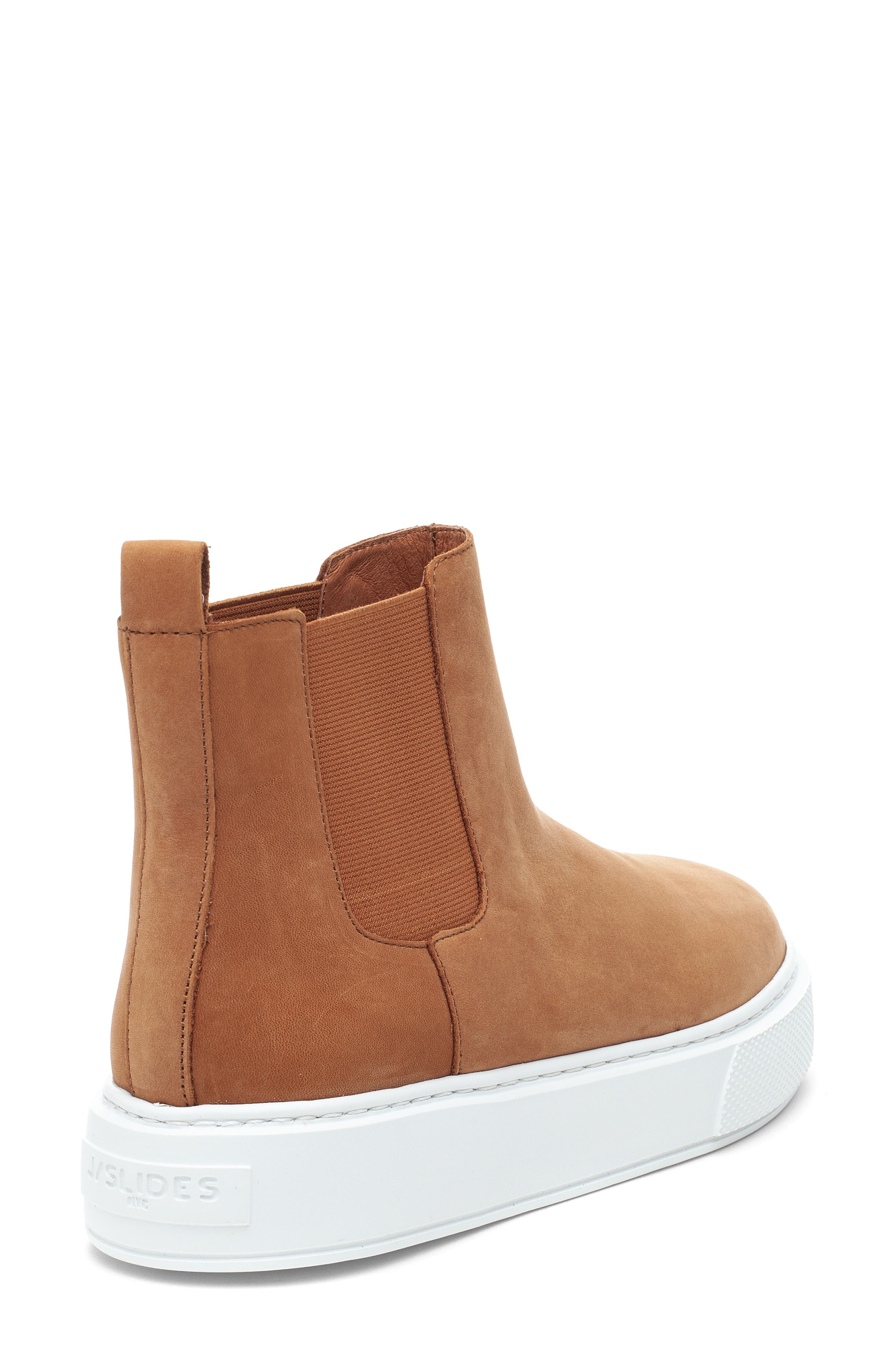 Dani Platform Chelsea Boot, Alternate, color, COGNAC NUBUCK LEATHER