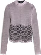 Desigual Stripe Mock Neck Sweatshirt