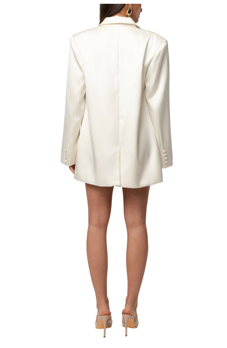 JLUXLABEL Lara Oversize Satin Blazer, Alternate, color, Ivory