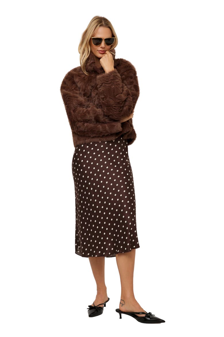 Mackenzie Reversible Faux Fur Coat, Alternate, color, WOOD