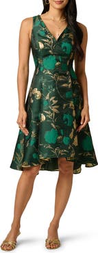 Adrianna Papell Metallic Jacquard Fit & Flare Cocktail Dress