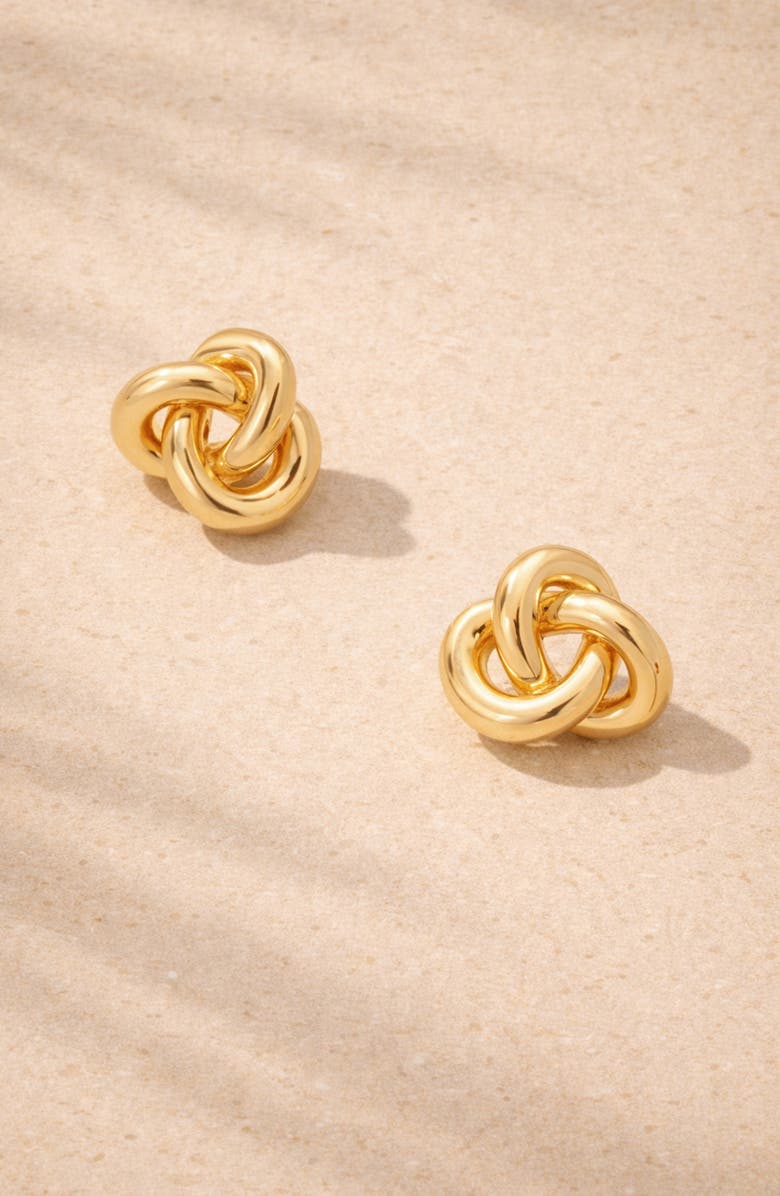 YOJ Seva Midi Face on Stud Earrings in Gold, Alternate, color, Gold