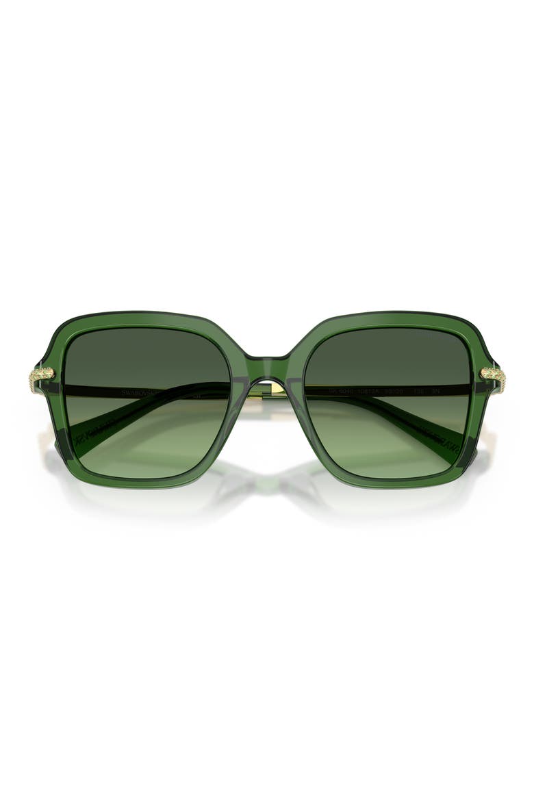 50mm Small Irregular Sunglasses, Alternate, color, TRANSPARENT DARK GREEN / GREEN