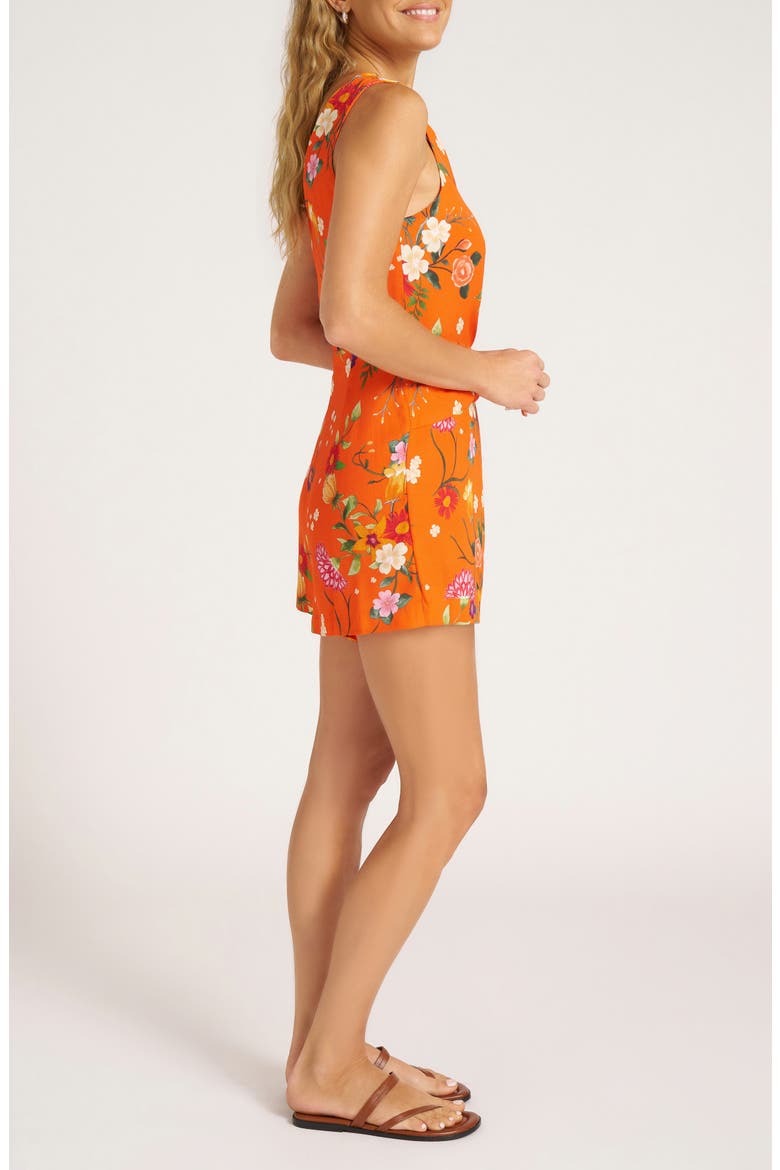 Floral Skort Romper, Alternate, color, TANGERINE
