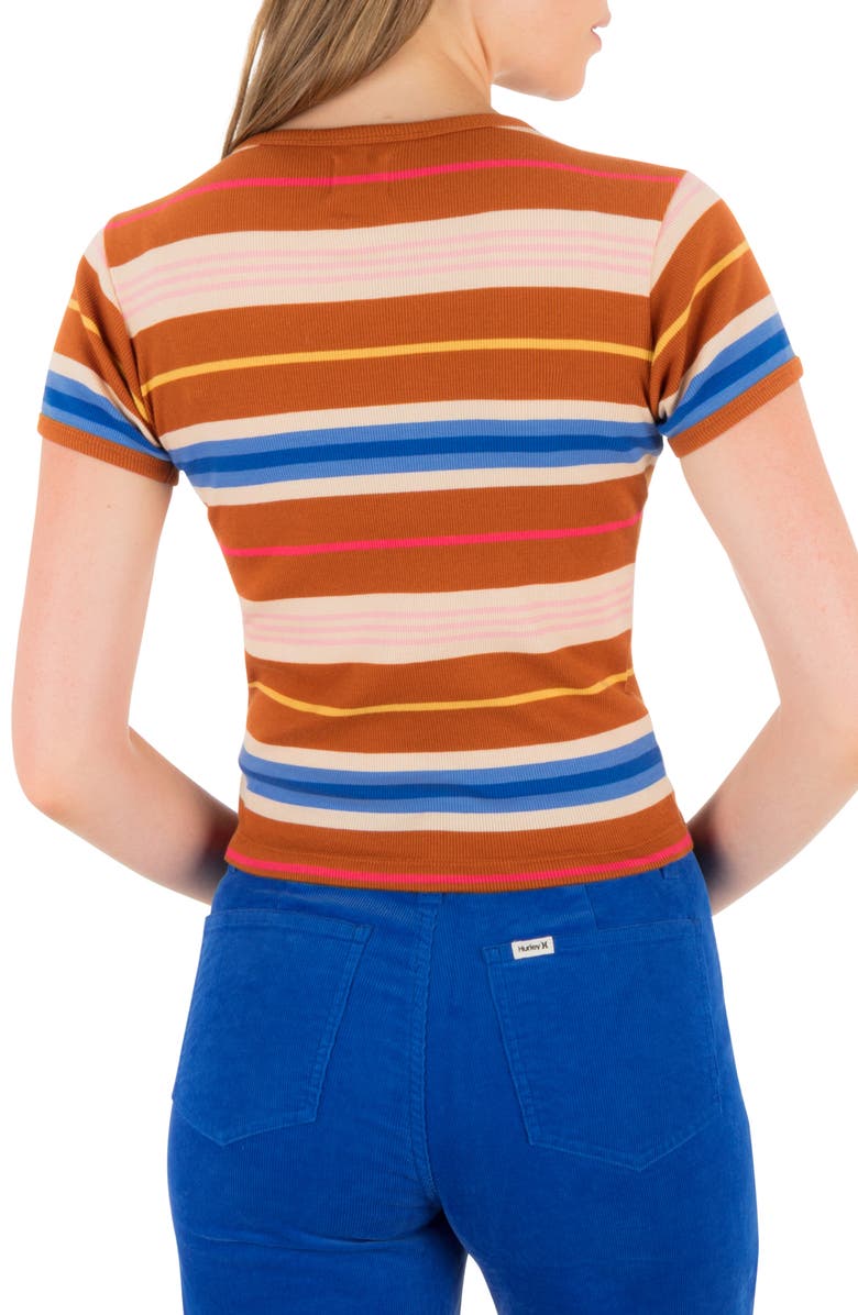 Hurley Just a Girl Fitted T-Shirt, Alternate, color, Leather Brown