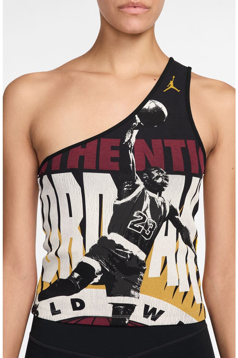 Flight Graphic Print One Shoulder Tank, Alternate, color, SAIL