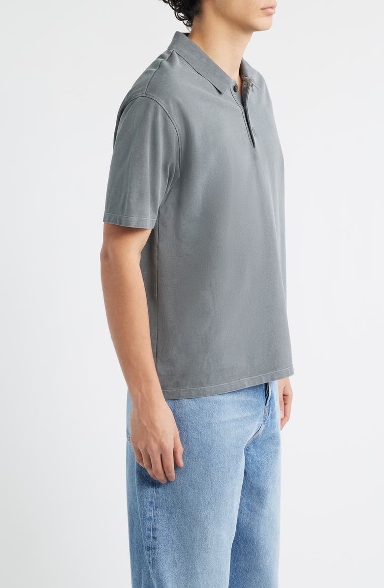 FRAME Washed Cotton Piqué Polo, Alternate, color, Antique Modern Grey