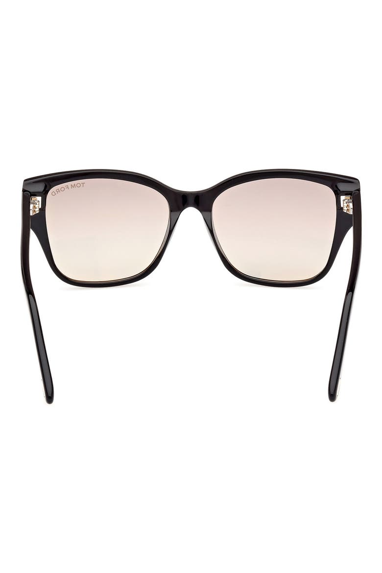 Elsa 55mm Butterfly Sunglasses, Alternate, color, BLACK ECO / T LOGO