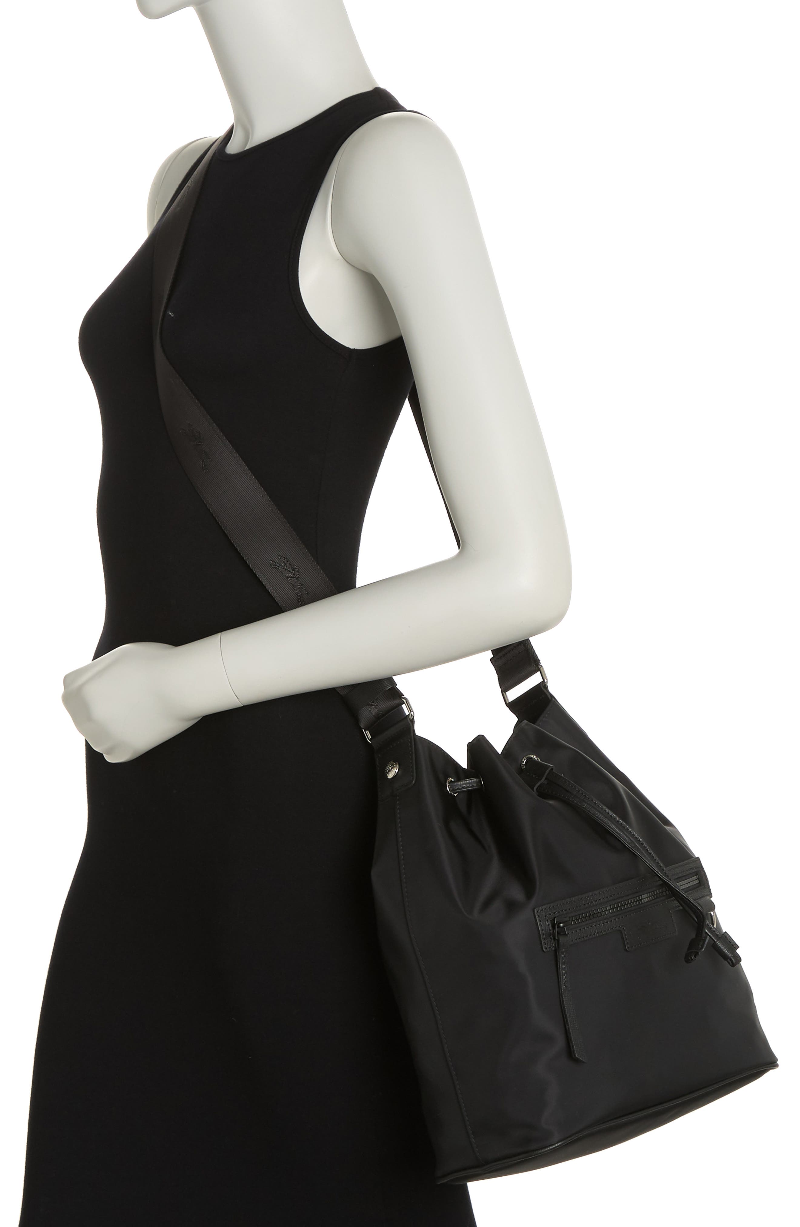 Longchamp Le Pliage Neo Bucket Bag, Alternate, color, Black
