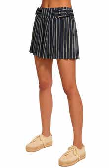 Ramy Brook Samie Stripe Pleated Miniskirt