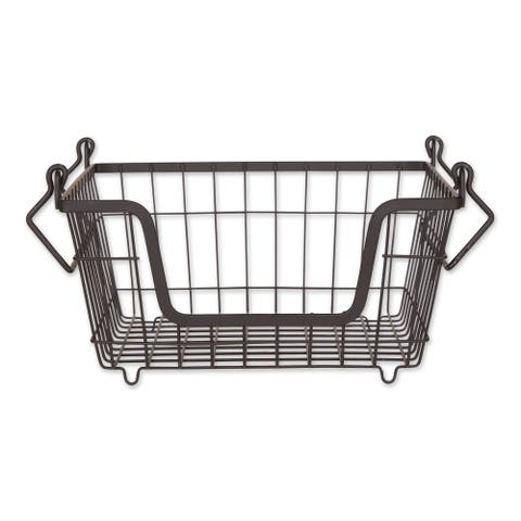 Small Stackable Wire Storage Basket, Drop Front