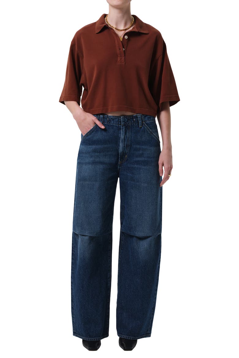 Lowen Oversize Cotton Polo, Alternate, color, CHAI MD BROWN