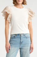 Joie Embroidered Cap Sleeve Top