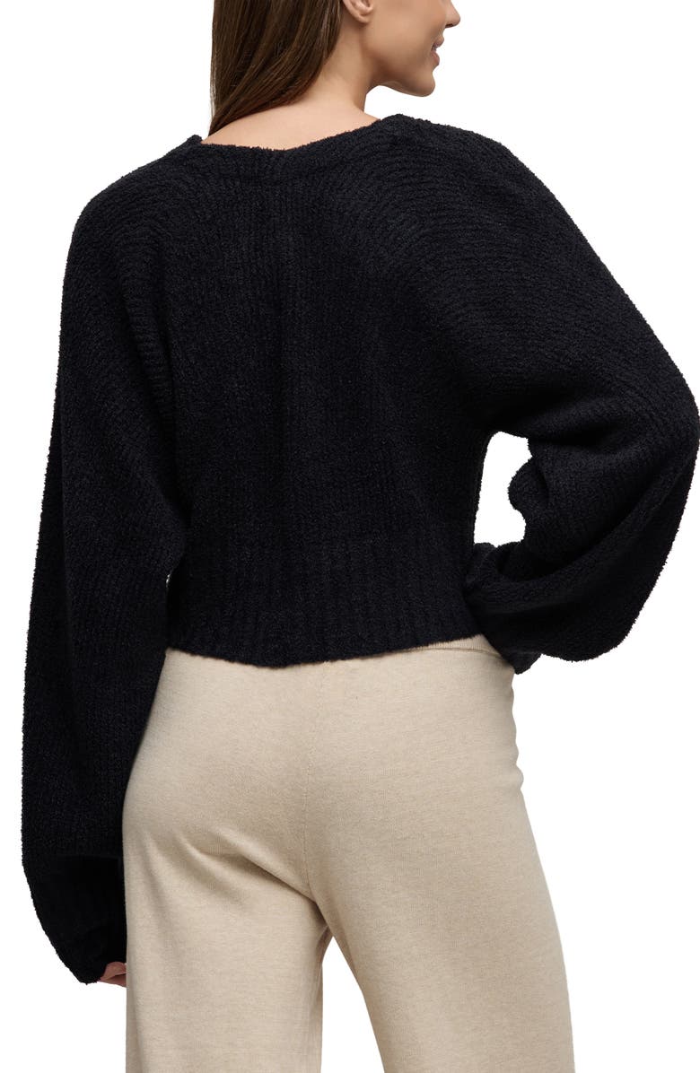 Barefoot Dreams<sup>®</sup> CozyChic<sup>®</sup> Lite<sup>®</sup> Crop Cardigan, Alternate, color, Black