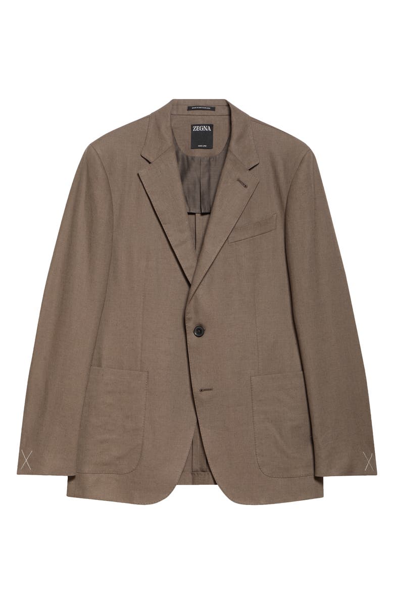 ZEGNA Oasi Lino Linen Suit Jacket, Alternate, color, Medium Brown Solid