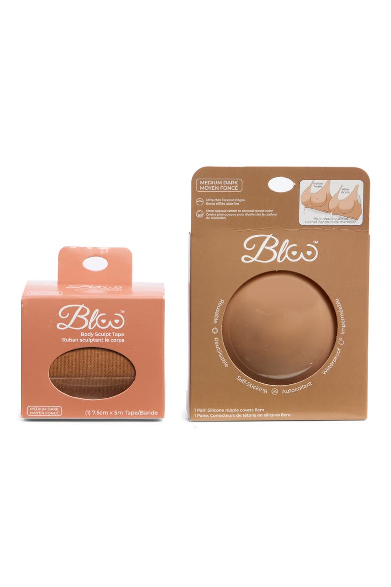 Shape Tape Rounds Waterproof Silicone Nipple Covers & Body Sculpt Tape Kit, Alternate, color, MEDIUM-DARK