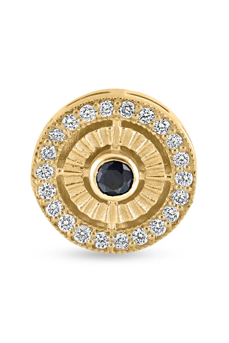 18K Gold El Mar Gemstone & Diamond Circle Stud Earrings (Online Trunk Show), Alternate, color, 18K YG/ DIAMOND/ SAPPHIRE