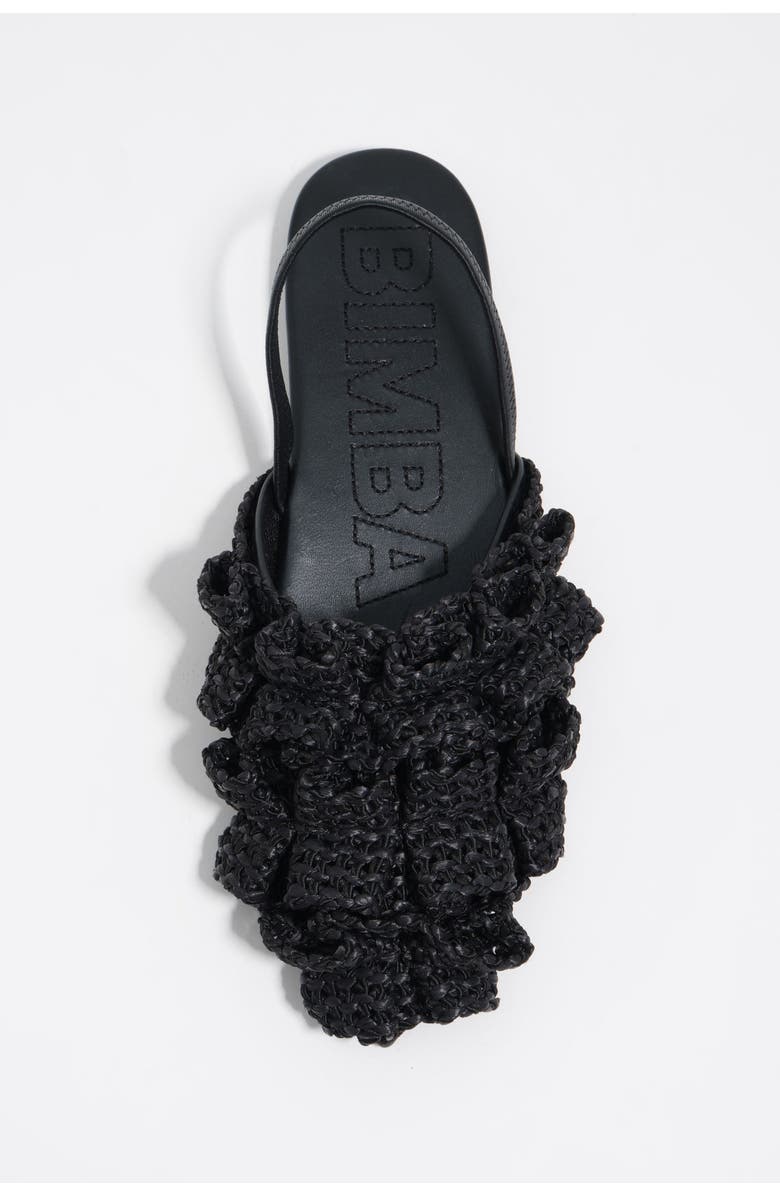 Bimba y Lola Raffia Slingback Ballerina Flats, Alternate, color, Black