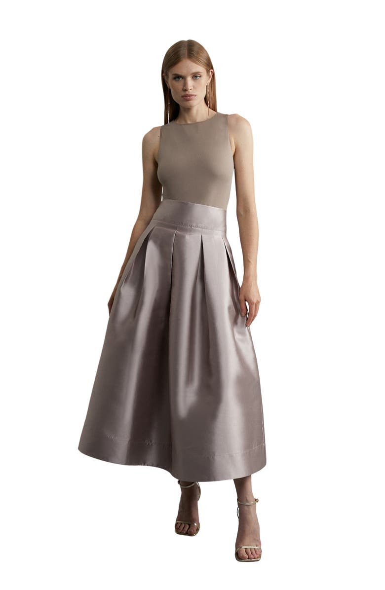 Karen Millen Twill Woven Prom Midi Skirt, Main, color, 