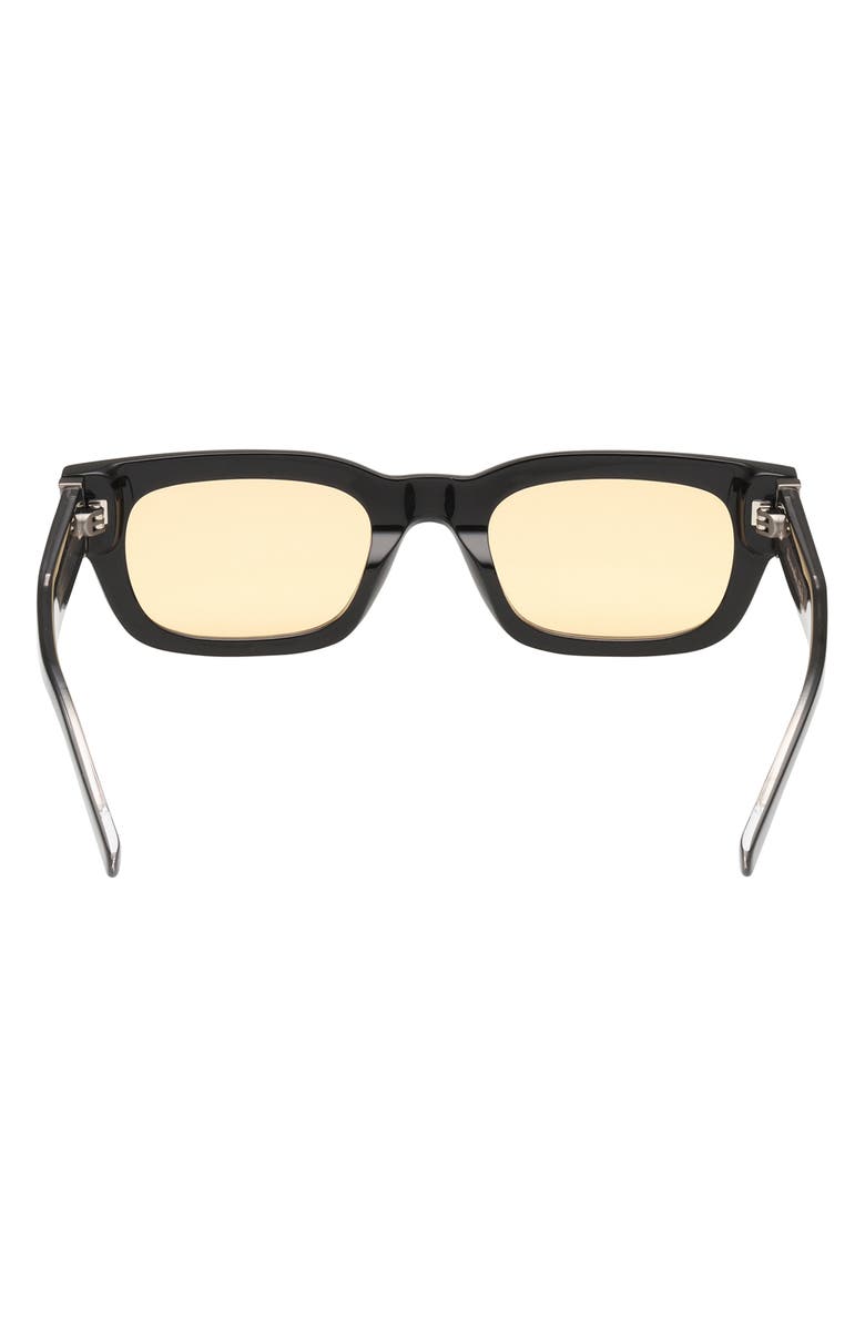 ABERCROMBIE & FITCH 51mm Square Sunglasses, Alternate, color, Shiny Black / Amber Lens