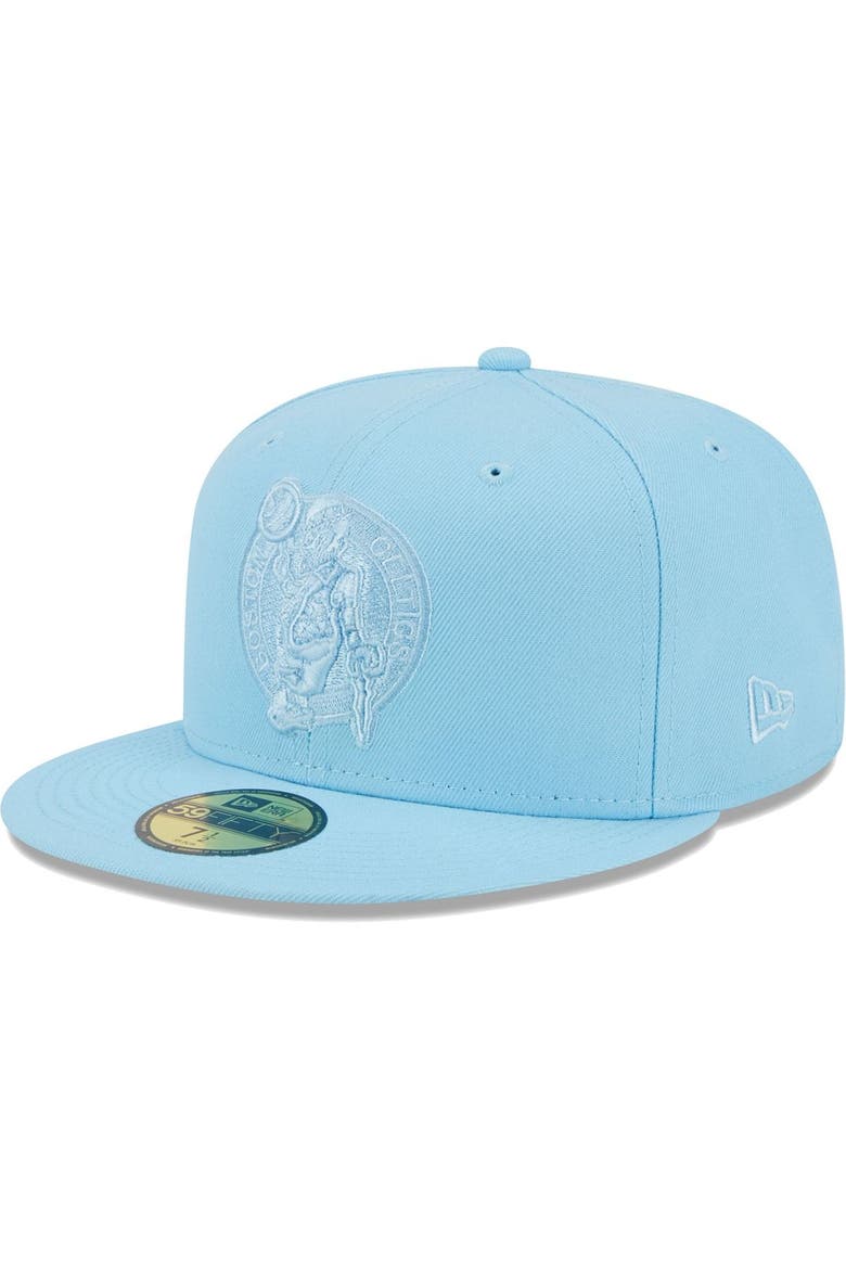 Men's New Era Powder Blue Boston Celtics Spring Color Pack 59FIFTY Fitted Hat, Alternate, color, Powder Blue