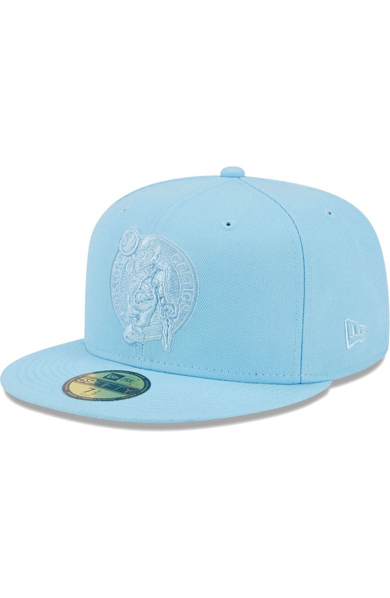 New Era Men's New Era Powder Blue Boston Celtics Spring Color Pack 59FIFTY Fitted Hat, Alternate, color, 
