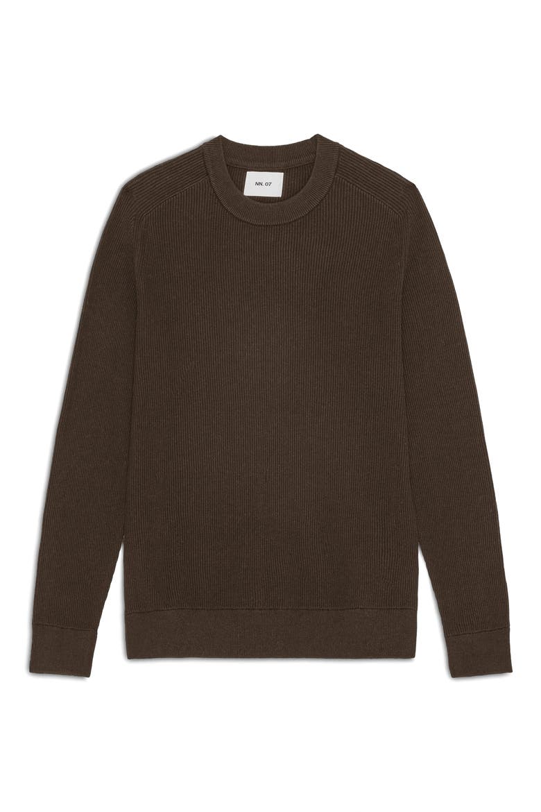 Kaley 6499 Cotton Crewneck Sweater, Alternate, color, DEMITASSE