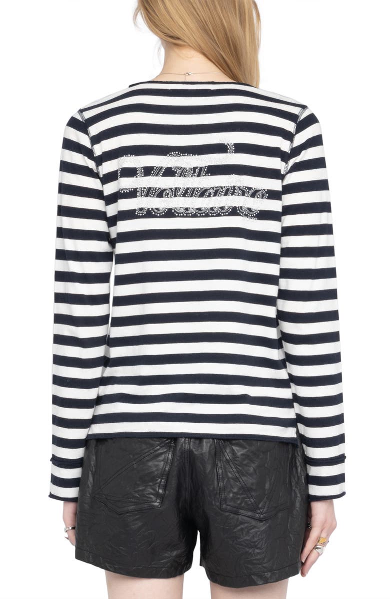 Zadig & Voltaire Tunisien Voltaire Stripe Top, Alternate, color, Encore