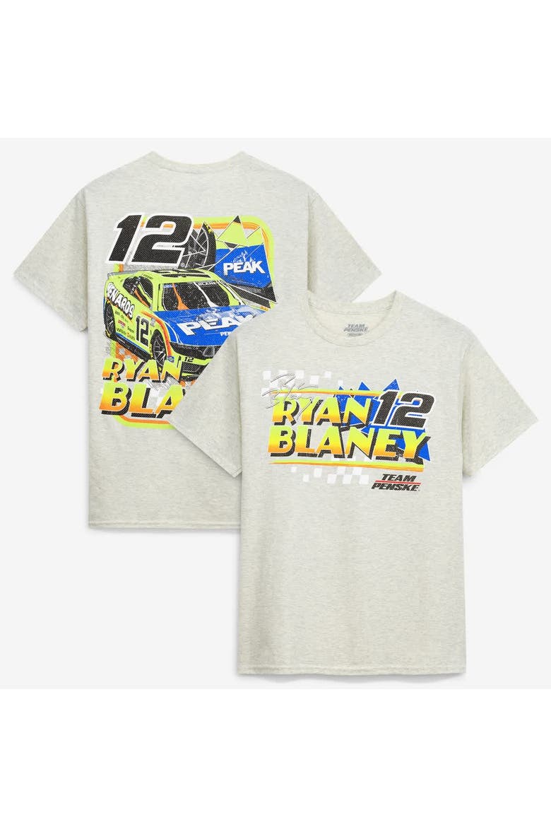 Men's Team Penske  Heather Oatmeal Ryan Blaney #12 Peak T-Shirt, Main, color, Oatmeal