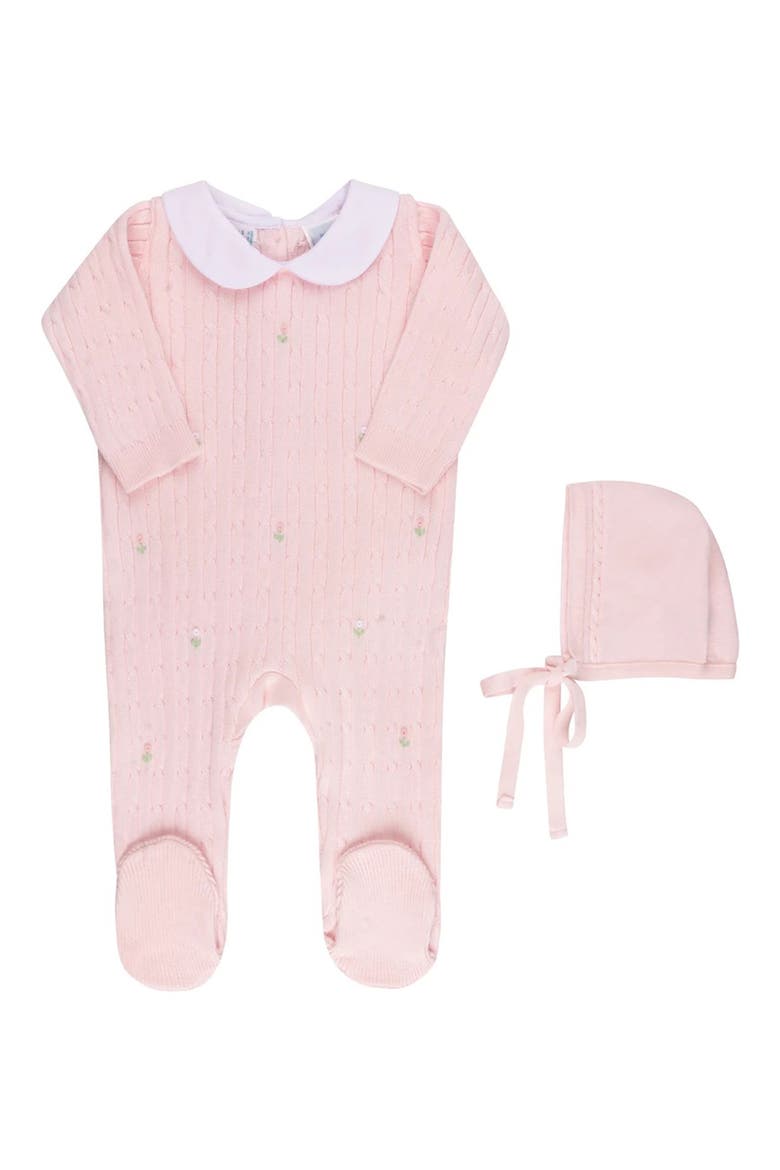 Peter Pan Cotton Footie & Hat Set, Main, color, PINK
