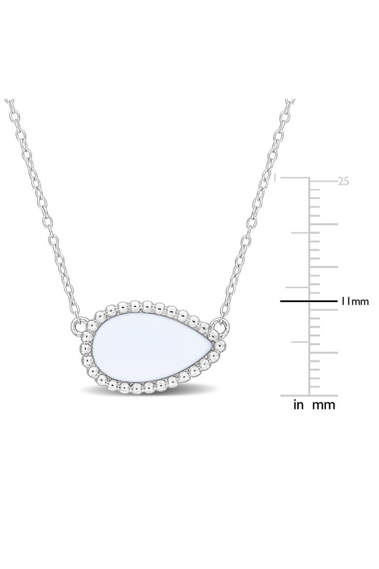Pear Cut Semiprecious Stone Pendant Necklace, Alternate, color, WHITE