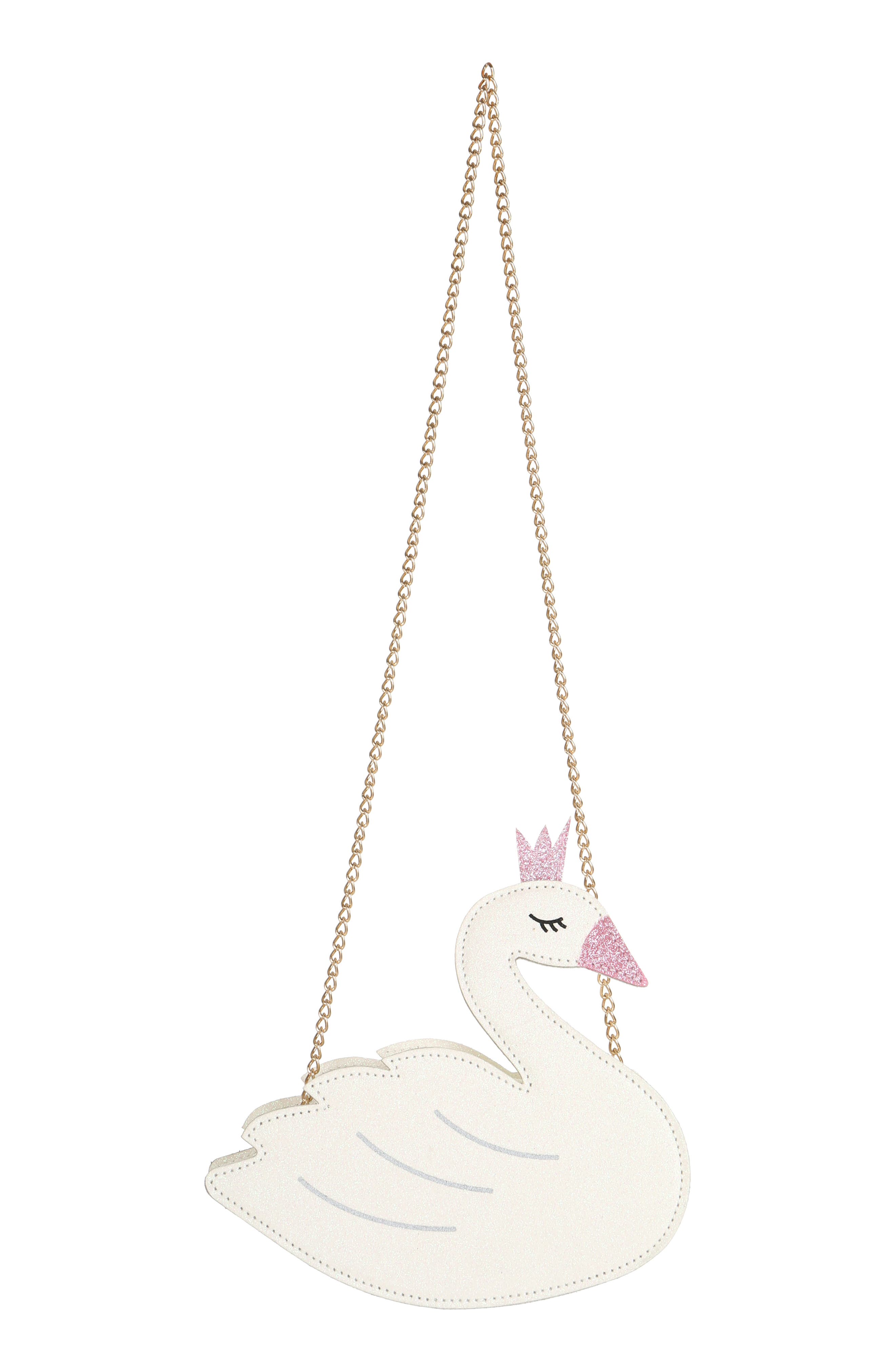 Crowned Swan Shoulder Bag, Alternate, color, WHITE COMBO