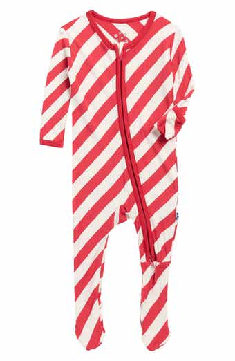 KicKee Pants Candy Cane Twist Zip Footie