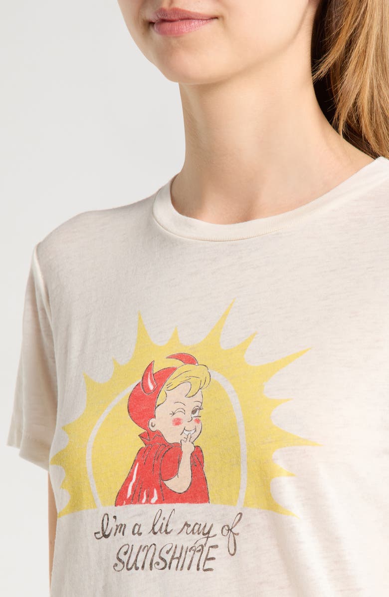 Re/Done Ray of Sunshine Graphic T-shirt, Alternate, color, Vintage White