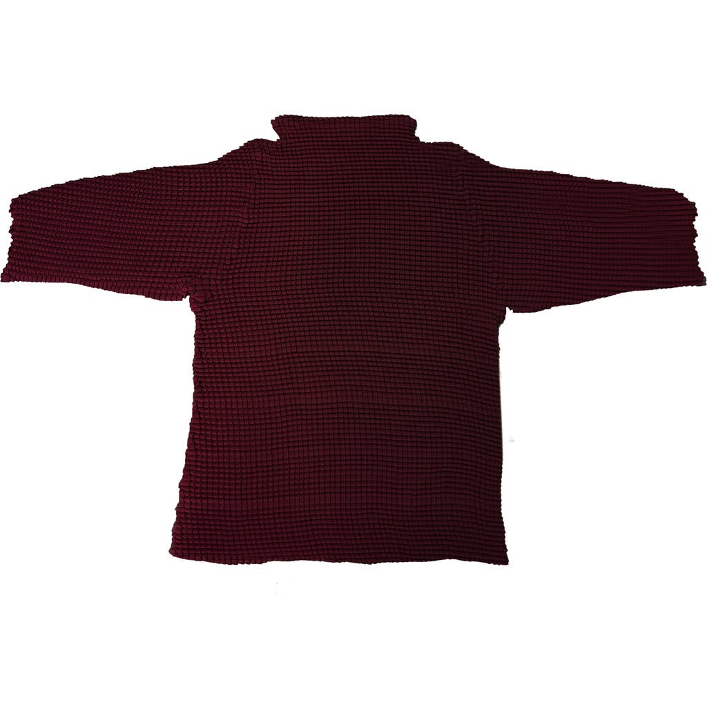 Baacal Ingrid Pleated Mock Neck Top In Burgundy