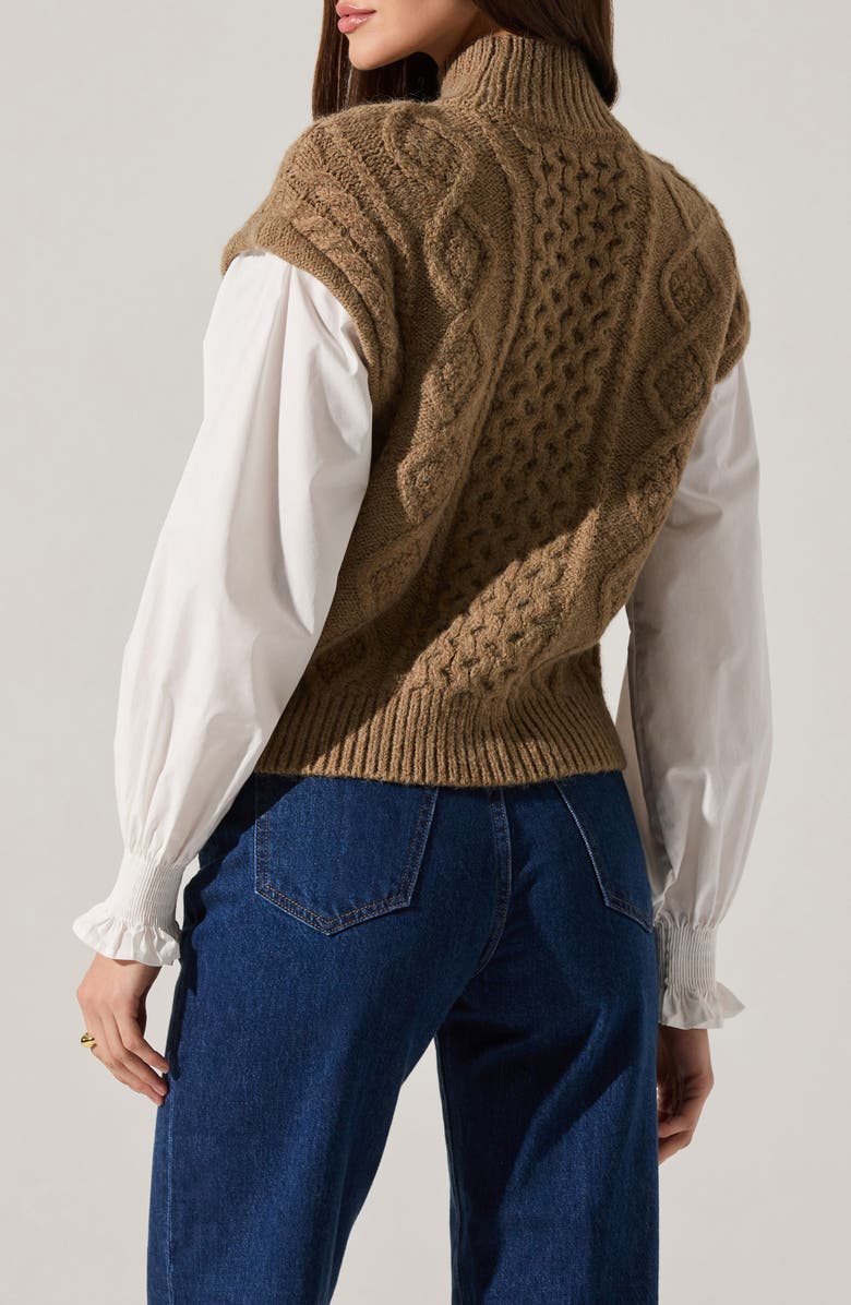 ASTR the Label Angeline Mixed Media Sweater, Alternate, color, Khaki