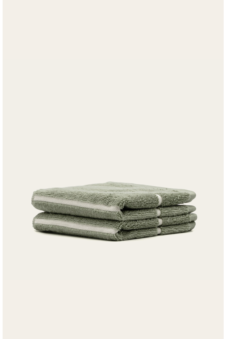 Deia 2-Piece Washcloth Set, Alternate, color, Sage & Ecru