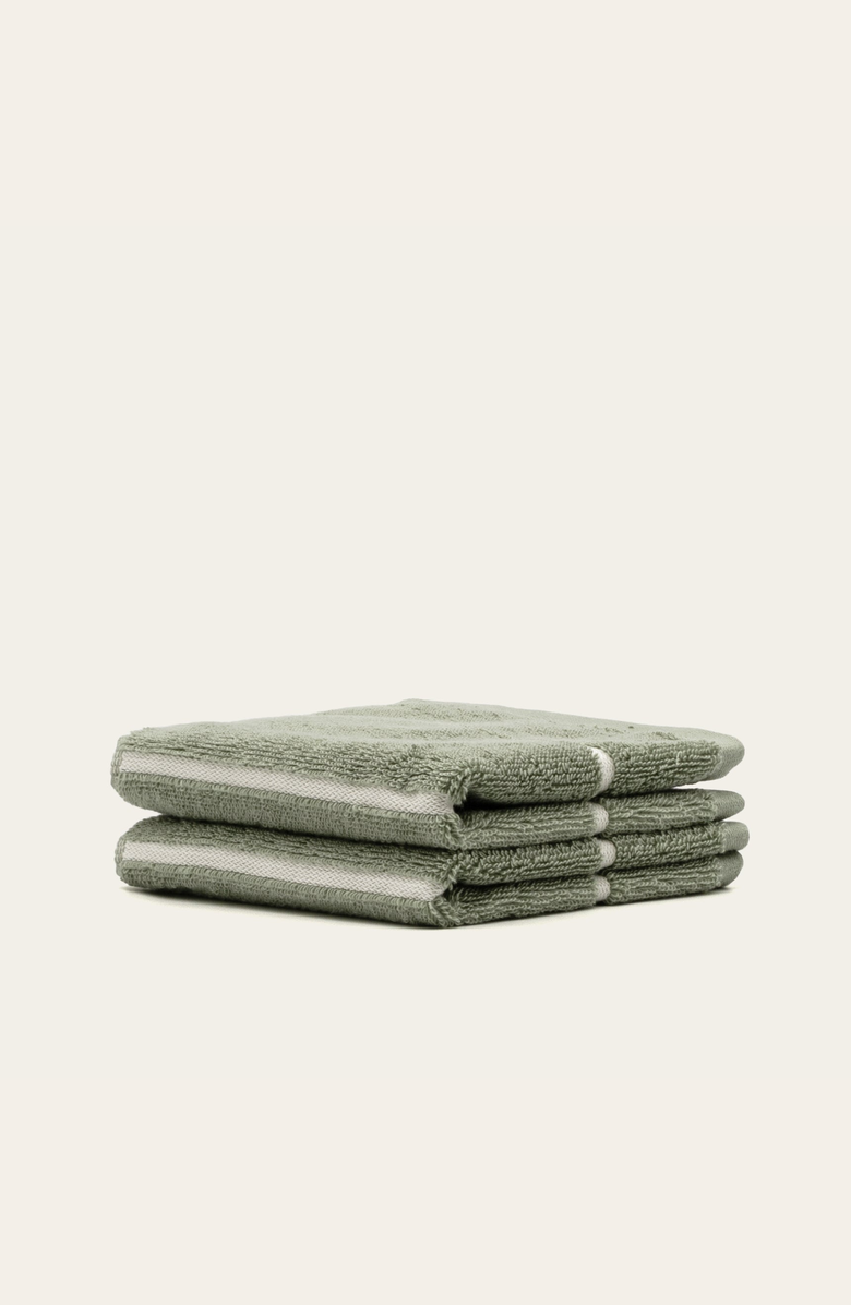Italic Deia Washcloth Set, Alternate, color, Sage & Ecru