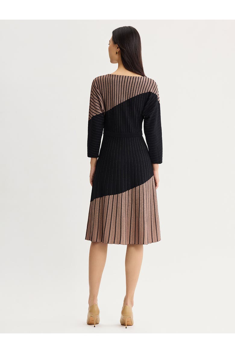 Fit & Flare Dolman Sleeve Soft Knit Midi Dress, Alternate, color, Charmeuse/Black