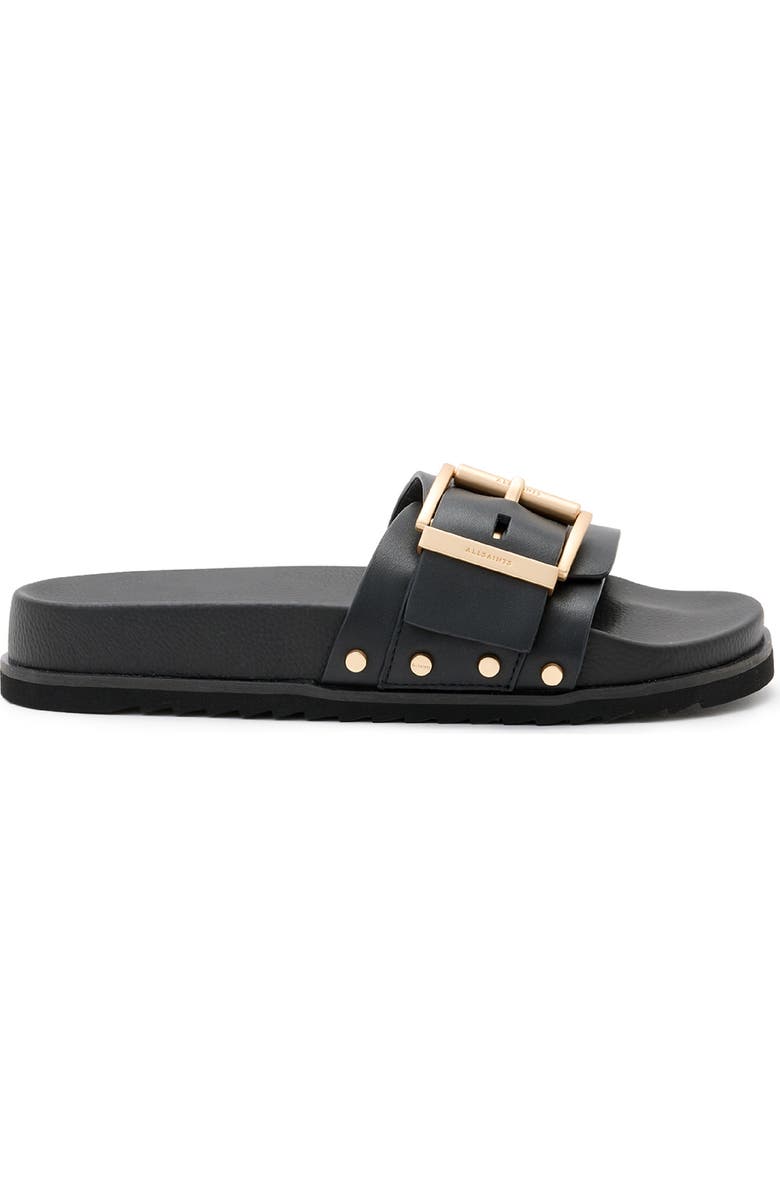 AllSaints Ellie Stud Slide Sandal, Alternate, color, Black