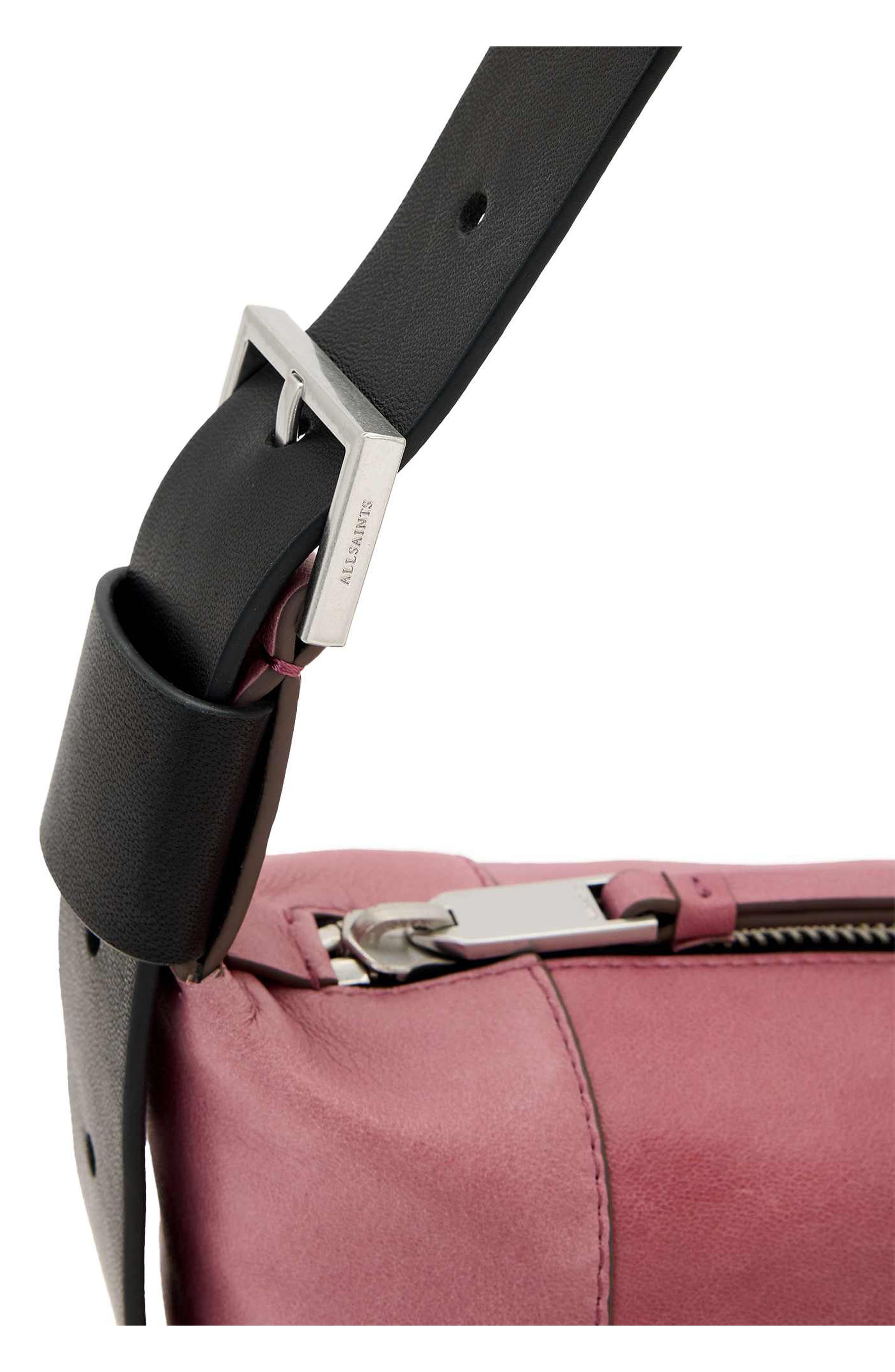 AllSaints Mini Vega Leather Shoulder Bag, Alternate, color, Raspberry Pink