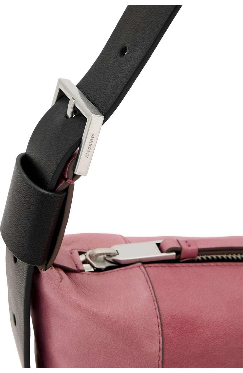 AllSaints Mini Vega Leather Shoulder Bag, Alternate, color, Raspberry Pink
