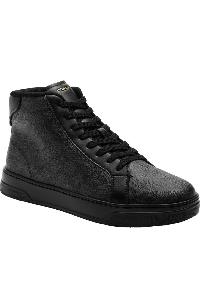 COACH High Line Signature High Top Sneaker, Main, color, Graphite/ Black