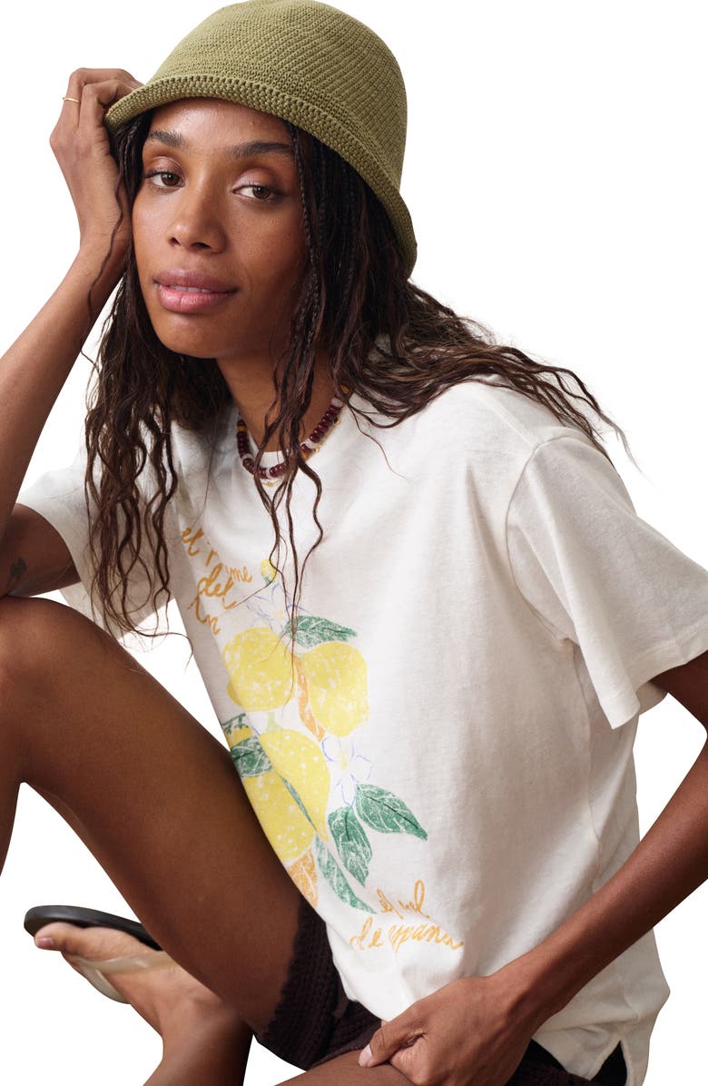 Marine Layer Oversize Hemp & Cotton Graphic T-Shirt, Alternate, color, Antique White