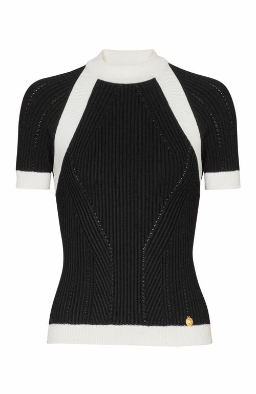 Balmain Short-sleeved Knit Top In Black