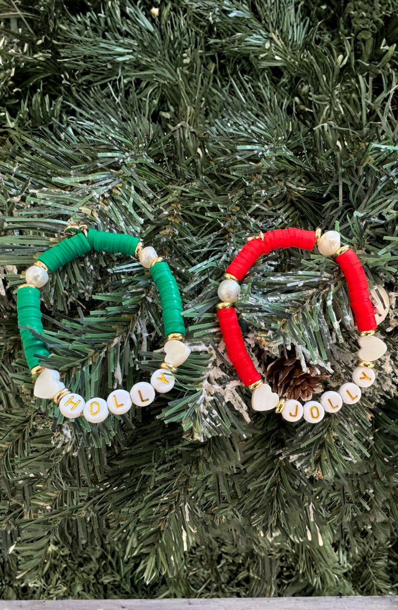 Bits & Bows Holly Jolly Bracelet Set, Alternate, color,