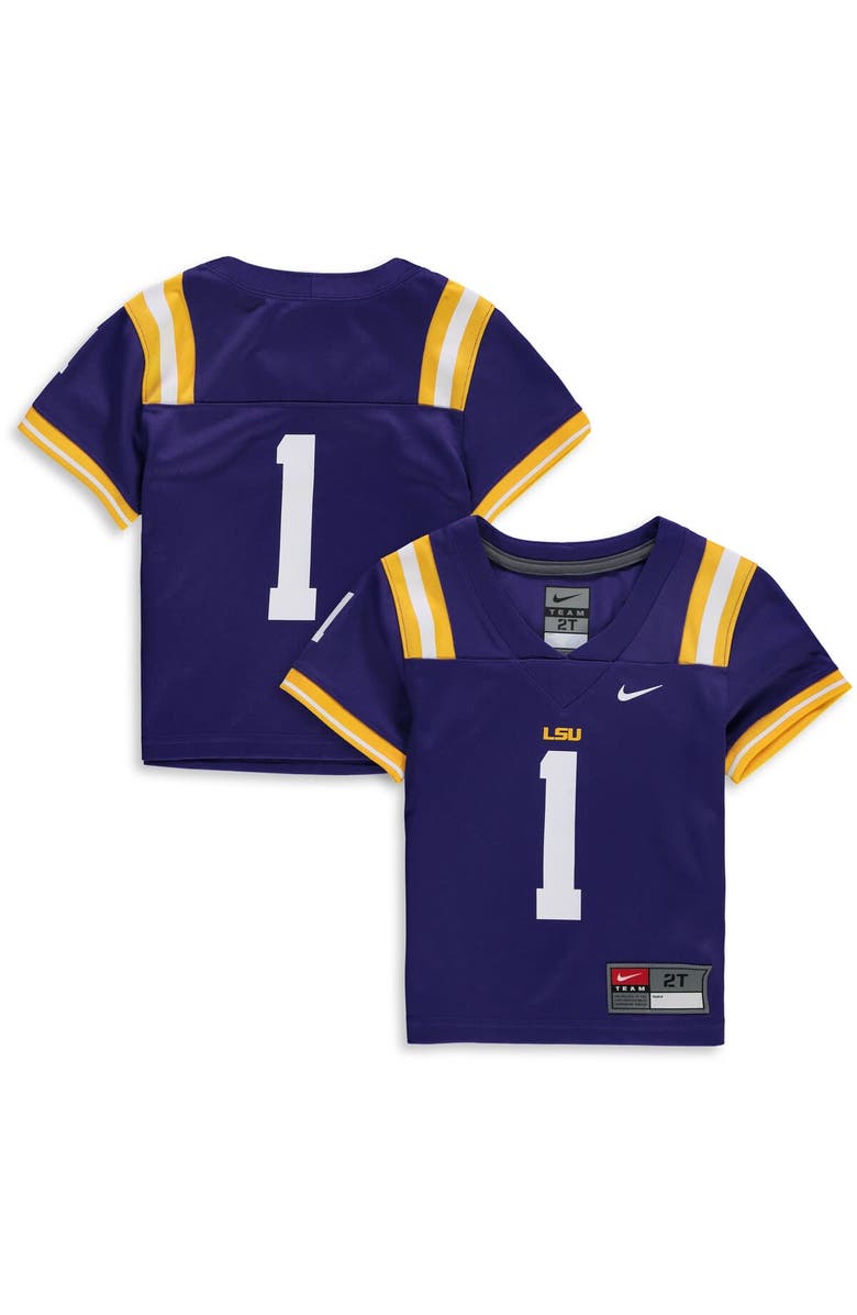 Nike Toddler Nike #1 Purple LSU Tigers Team Replica Football Jersey, Main, color, 