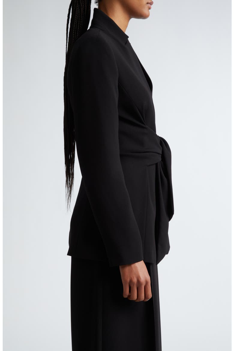 Seggio Tie Front Crepe Blazer, Alternate, color, BLACK